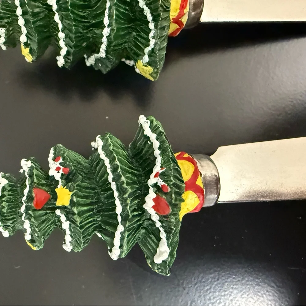Set of 4 Festive Christmas Tree Spreaders perfect‎ for cheese or butter spread